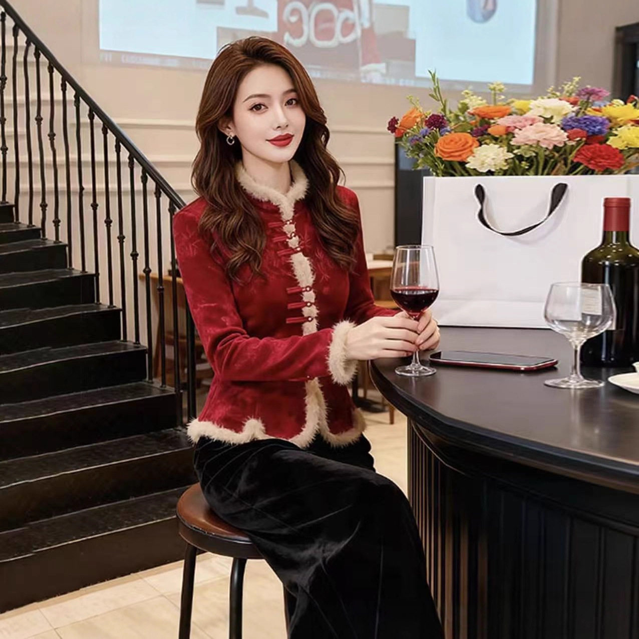 新中式国风女装冬季高端洋气独特超好看新年战袍保暖加厚打底衫,女士内衣/男士内衣/家居服,晨袍,淘宝优惠券,粉丝福利购,淘宝优惠卷