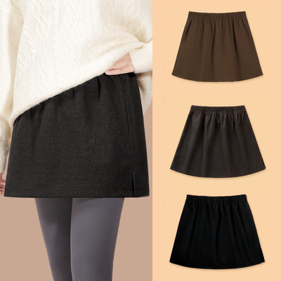 2025秋冬厚款屁帘女叠穿下摆遮屁股神器鲨鱼裤卫衣毛衣半身裙大码