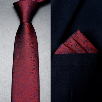 商务风免打结婚礼高级真丝领带