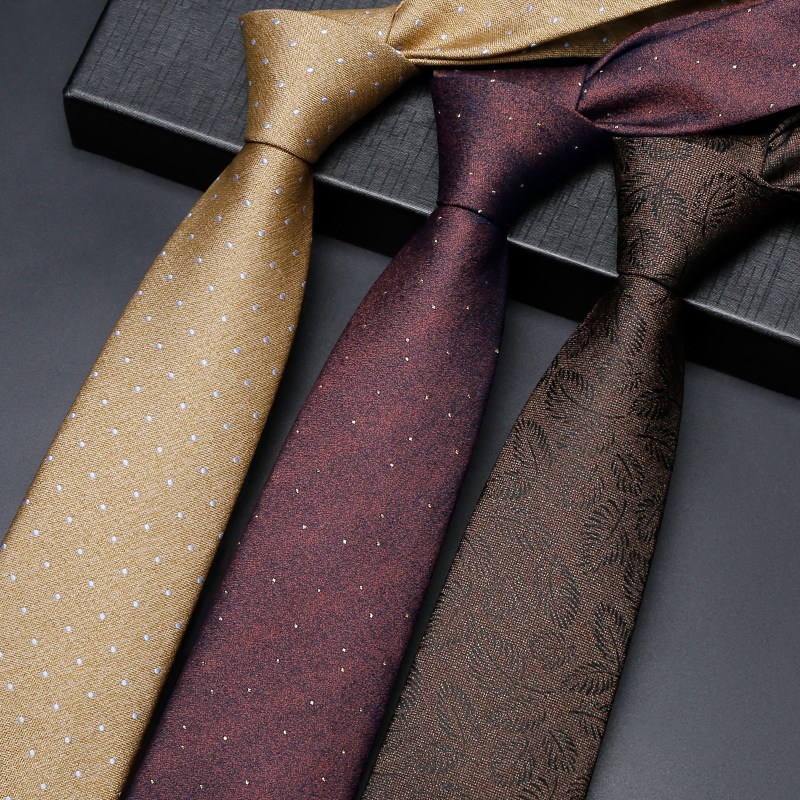 宽版领带男正装棕色手打港风商务咖色衬衫西服1120z