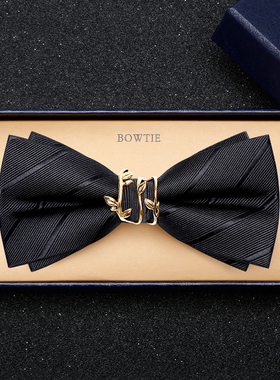 英伦主持司仪蝴蝶结黑色西装婚礼新郎兄弟团伴郎个性领结男士结婚