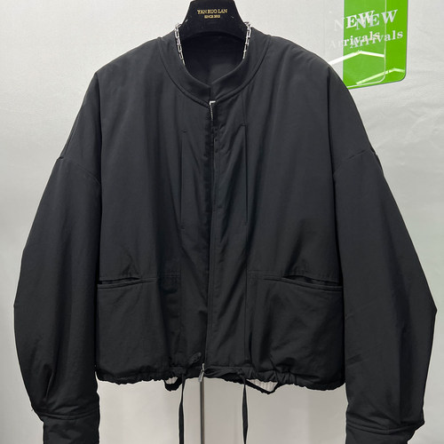下摆抽绳设计加棉外套保暖棉服