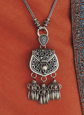 银琪银饰s925纯银镂空流苏吊坠