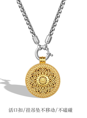 不拘纯银龙骨链挂翡翠玉坠不移动