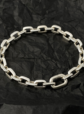 不拘S925纯银斯巴达男士手链潮简约小众高级感欧美银饰