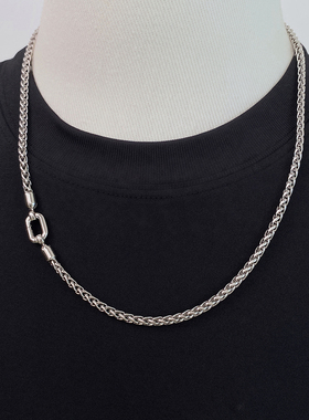 不拘925纯银龙骨链男士锁骨链素链