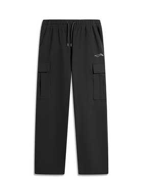 李宁男子卫裤极限运动系列宽松直筒大方舒适休闲长裤AKLU131-B品