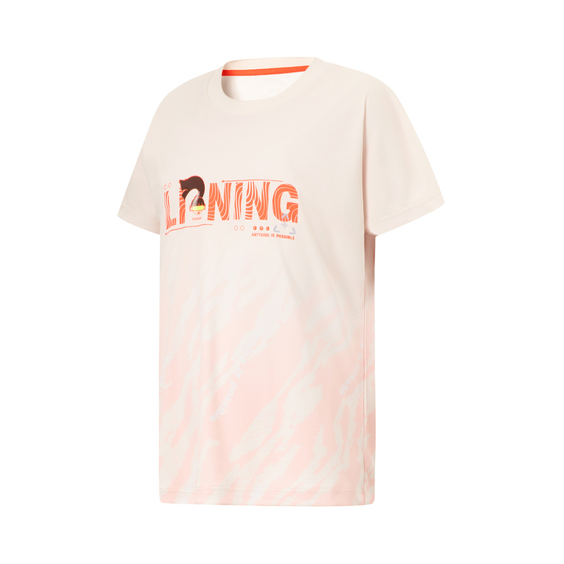 李宁短袖女童夏跑训系列时尚舒适透气常规休闲短袖T恤衫YTST024-1