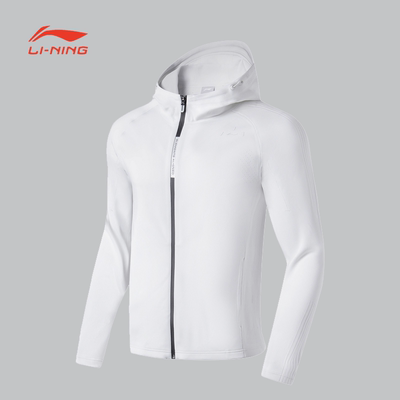 李宁男子健身系列开衫连帽卫衣