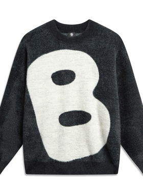 LI-NING/李宁男子反伍系列宽松简约百搭套头编织衫AMBT147-B品