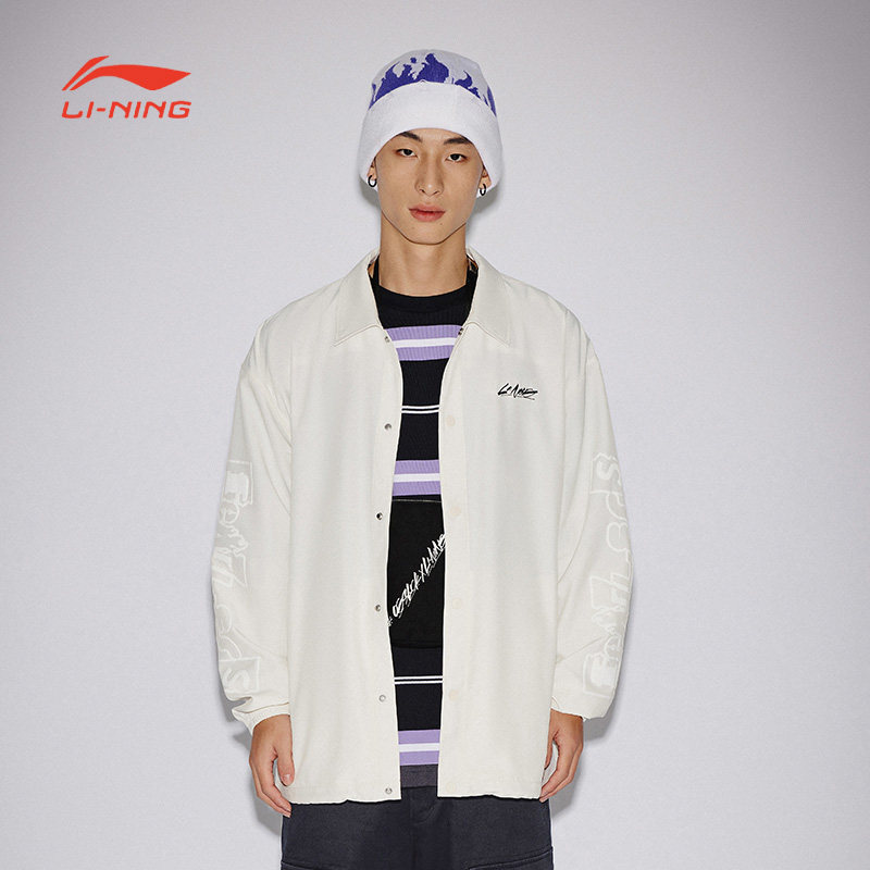 李宁风衣男女秋季运动时尚系列舒适透气宽松休闲外套AFDT615-B品