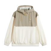 运动潮流拼接防风半拉链套头夹克AFDV773 男士 李宁正品 2025新款