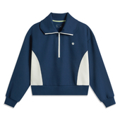 李宁女子运动潮流系列春秋新款 舒适宽松翻领套头卫衣AWDU604 B品