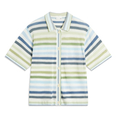 夏季 轻薄透气女条纹撞色宽松舒适开衫 编织衫 李宁短袖 AMBU146 B品