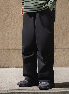 李宁CF溯男户外系列梭织秋季潮流时尚宽松直筒长裤AKXU523-B品