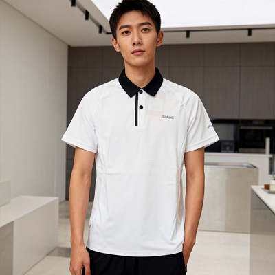 李宁高尔夫系列短袖Polo衫男休闲翻领速干T恤APLC007