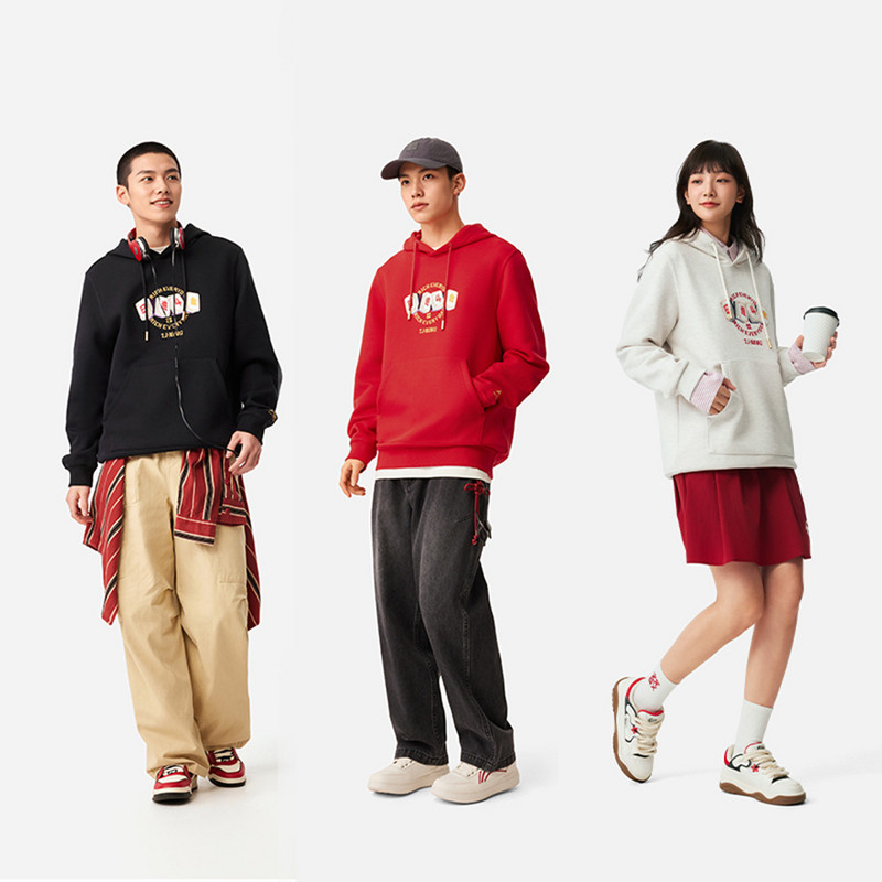 李宁卫衣春男款运动潮流系列时尚百搭常规套头连帽卫衣AWDV161-B