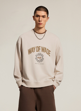 李宁卫衣秋男韦德系列时尚透气百搭宽松套头无帽卫衣AWDU277-B品