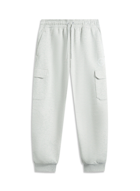 李宁正品韦德系列男子轻盈舒适高弹针织运动宽松束脚卫裤AKLV021