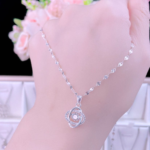 足银9999纯银项链女款2025新款爆款轻奢小众设计感锁骨链送女友