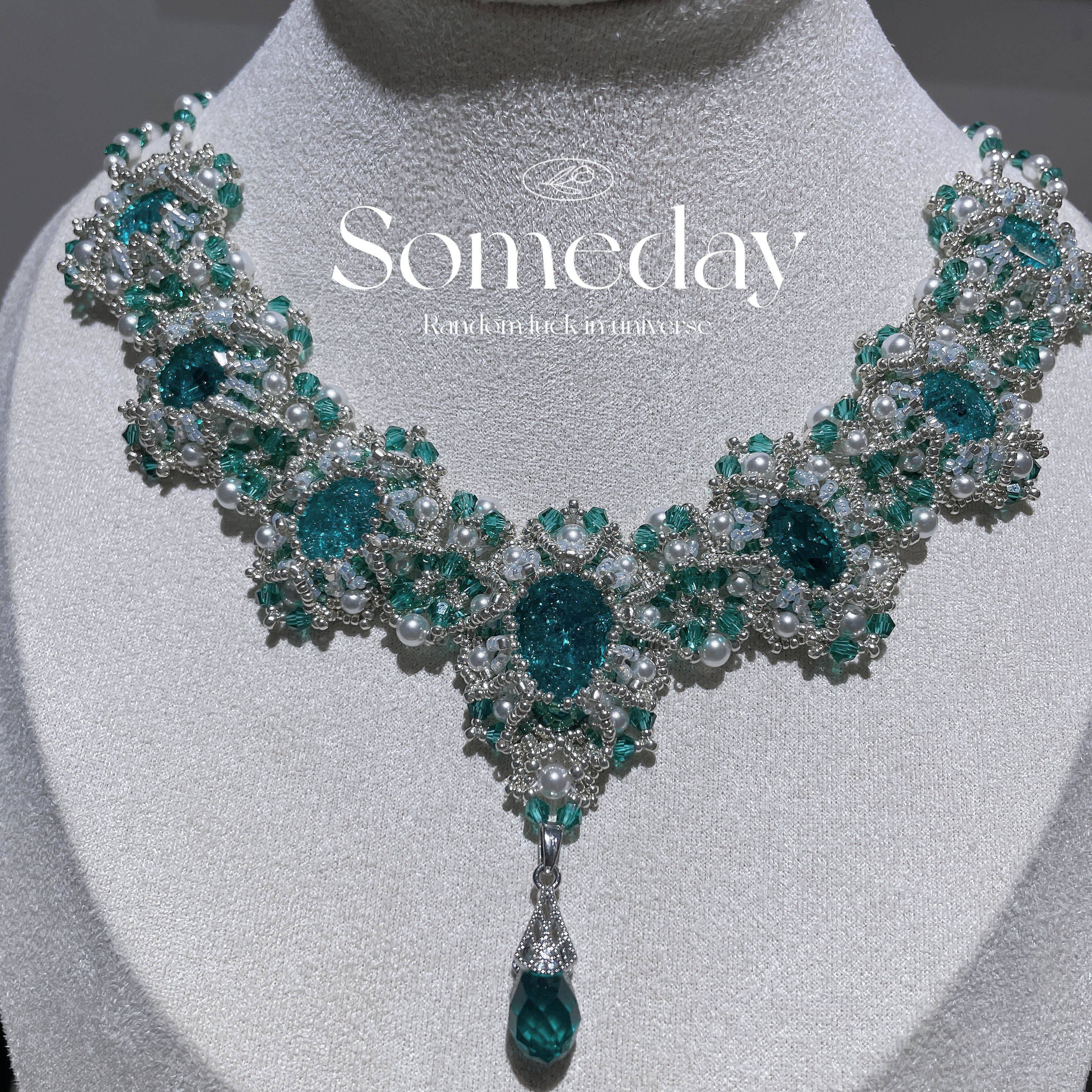 卢浮宫串珠项链材料包手工diy冰花绿显白保色礼服配饰可定制,饰品/流行首饰/时尚饰品新,项链,淘宝优惠券,粉丝福利购,淘宝优惠卷