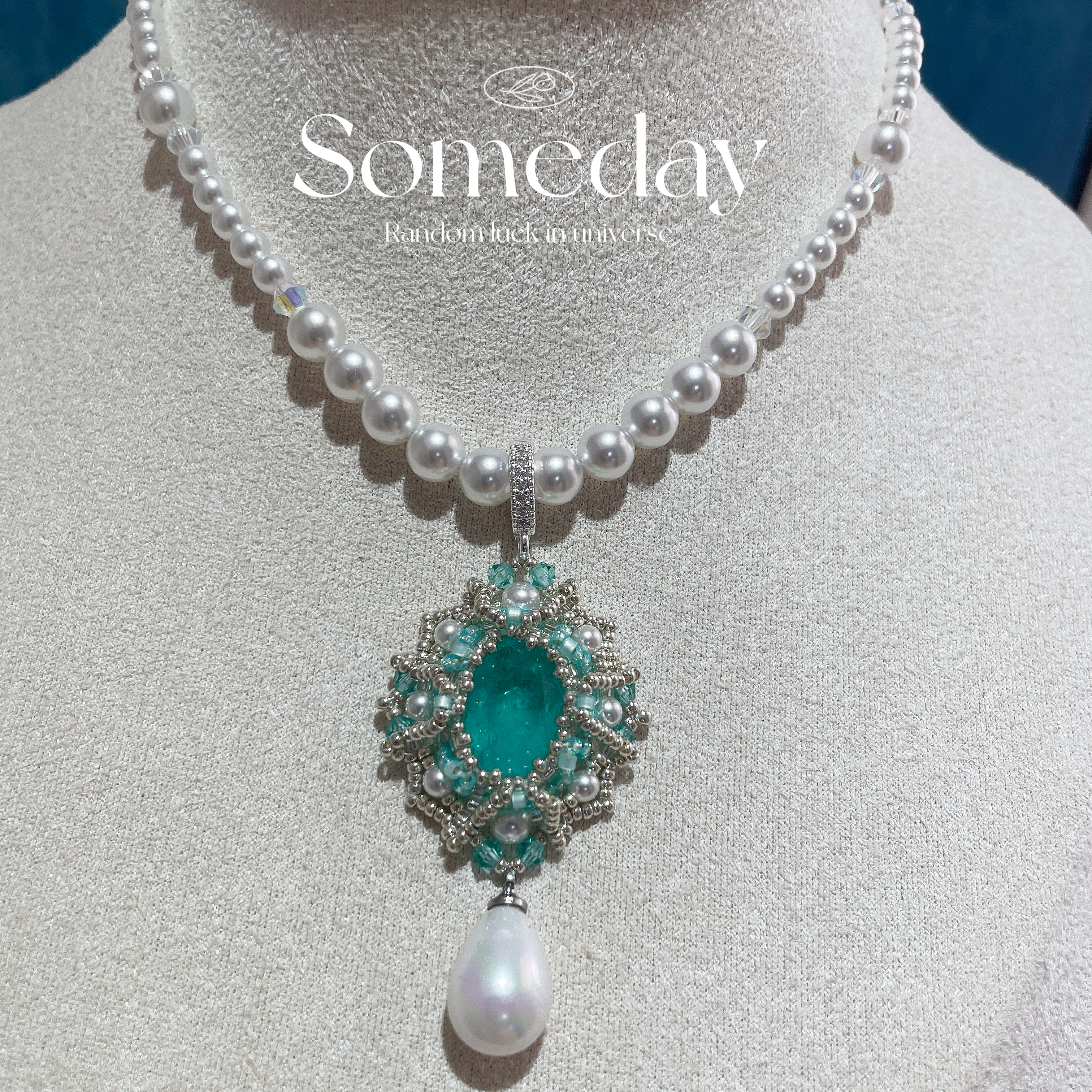 卢浮宫帕拉伊巴项链材料包手工串珠项链送女友闺蜜生日礼物可定制