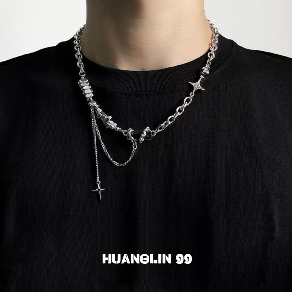 高级碎石星芒钛钢项链女设计感