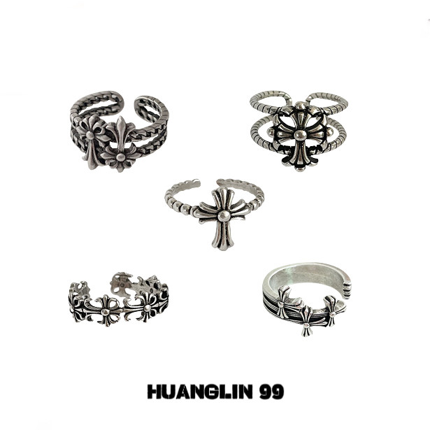 复古十字架戒指男女网红轻奢小众图片
