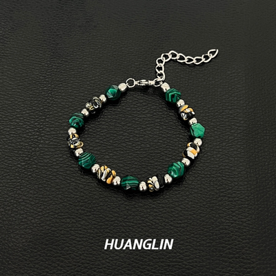 天然孔雀石手链小众设计