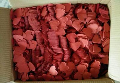 彩带机耗材彩虹机彩纸红心形彩片金色亮片纸婚礼酒吧手抛彩带红色