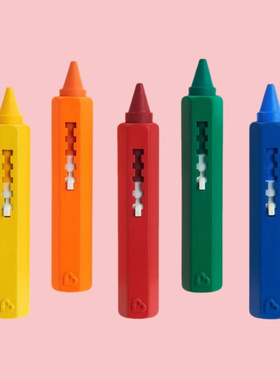 Munchkin宝宝浴室洗澡泡澡蜡笔玩具易擦洗5支装多彩涂鸦画笔