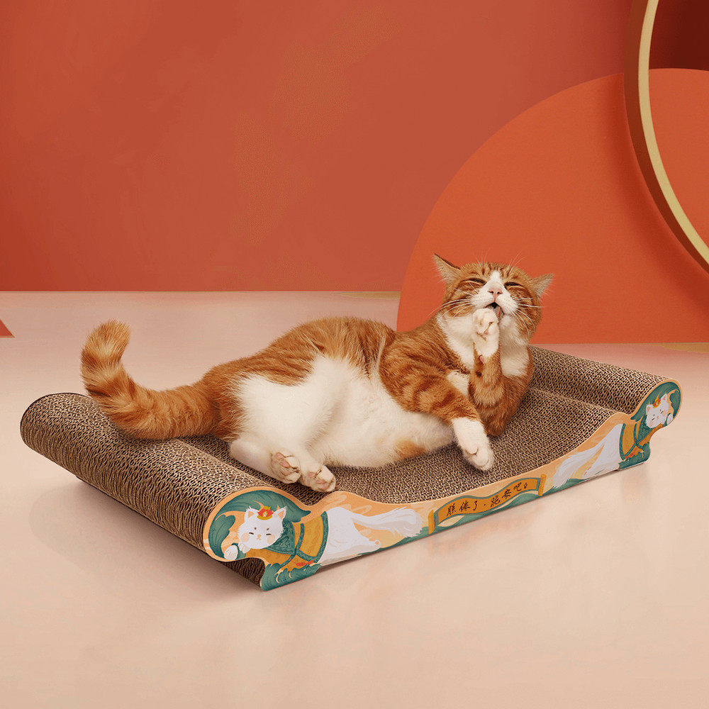 国风猫抓板大号耐磨不掉屑多功能猫窝一体瓦楞纸故宫联名龙榻款