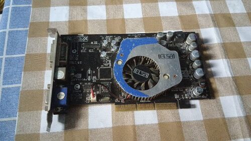 elsa 艾尔莎 fx732xt 5600xt 128m vga dvi s agp 拆机老显卡