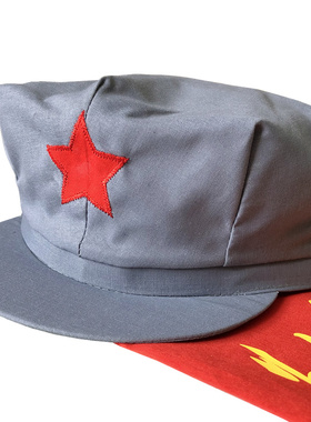 绿色解放帽红卫帽兵红军儿童成人红色演出帽五角星帽子男女八角帽