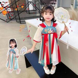 汉服女童夏装中国风连衣裙儿童古装女宝宝超仙襦裙唐装公主裙