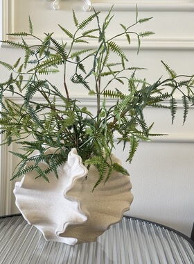 【序间美学】高级感侘寂风白色磨砂陶瓷花瓶家居装饰