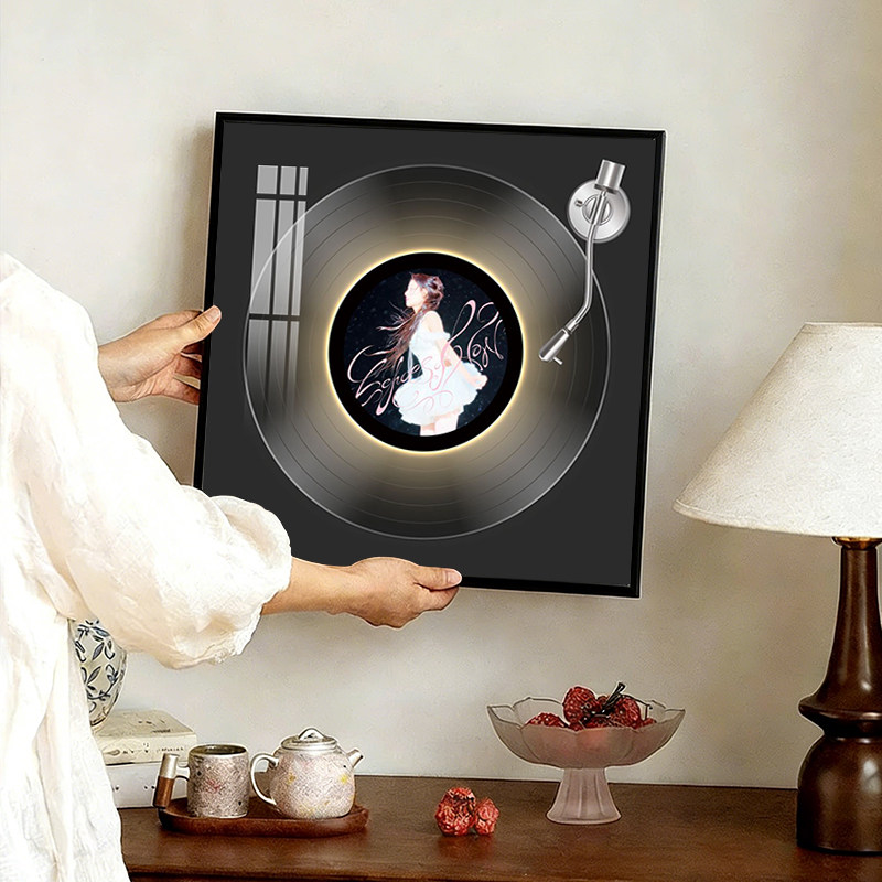 创意仿真黑胶爱豆专辑封面定制挂画音乐爱好者卧室音响纪念摆画
