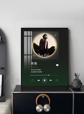周杰伦蓝牙音响发光装饰画