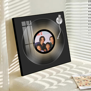 怀旧歌手卧室发光装饰画影音室练歌房蓝牙音响Beyond黑胶唱片挂画