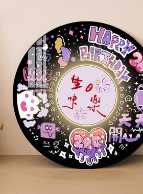 黑胶唱片蓝牙音响装饰画创意涂鸦生日礼物送朋友闺蜜卧室床头摆画