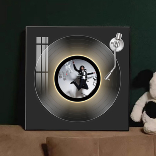潮流黑胶CD唱片客厅发光装饰画王力宏粉丝应援蓝牙音响礼品摆画