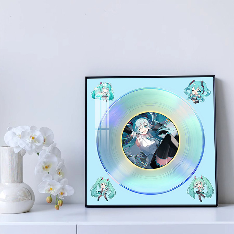 二次元卡通装饰画初音未来动漫挂画电竞房间卧室蓝牙音响潮玩摆件