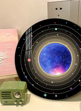 太空星球蓝牙音响卧室氛围灯创意个性生日礼物送男女朋友发光摆画