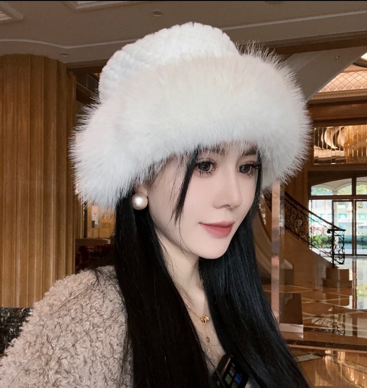 渔夫帽秋冬季女保暖显脸小防寒