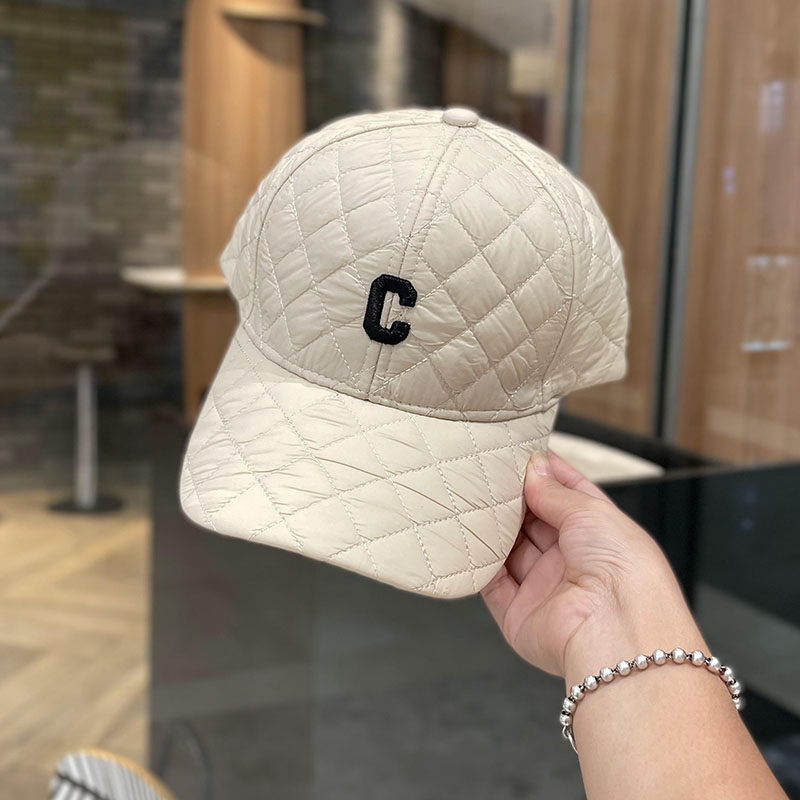 秋冬天羽绒夹棉帽子男女款时尚潮搭棒球帽冬季户外休闲保暖鸭舌帽