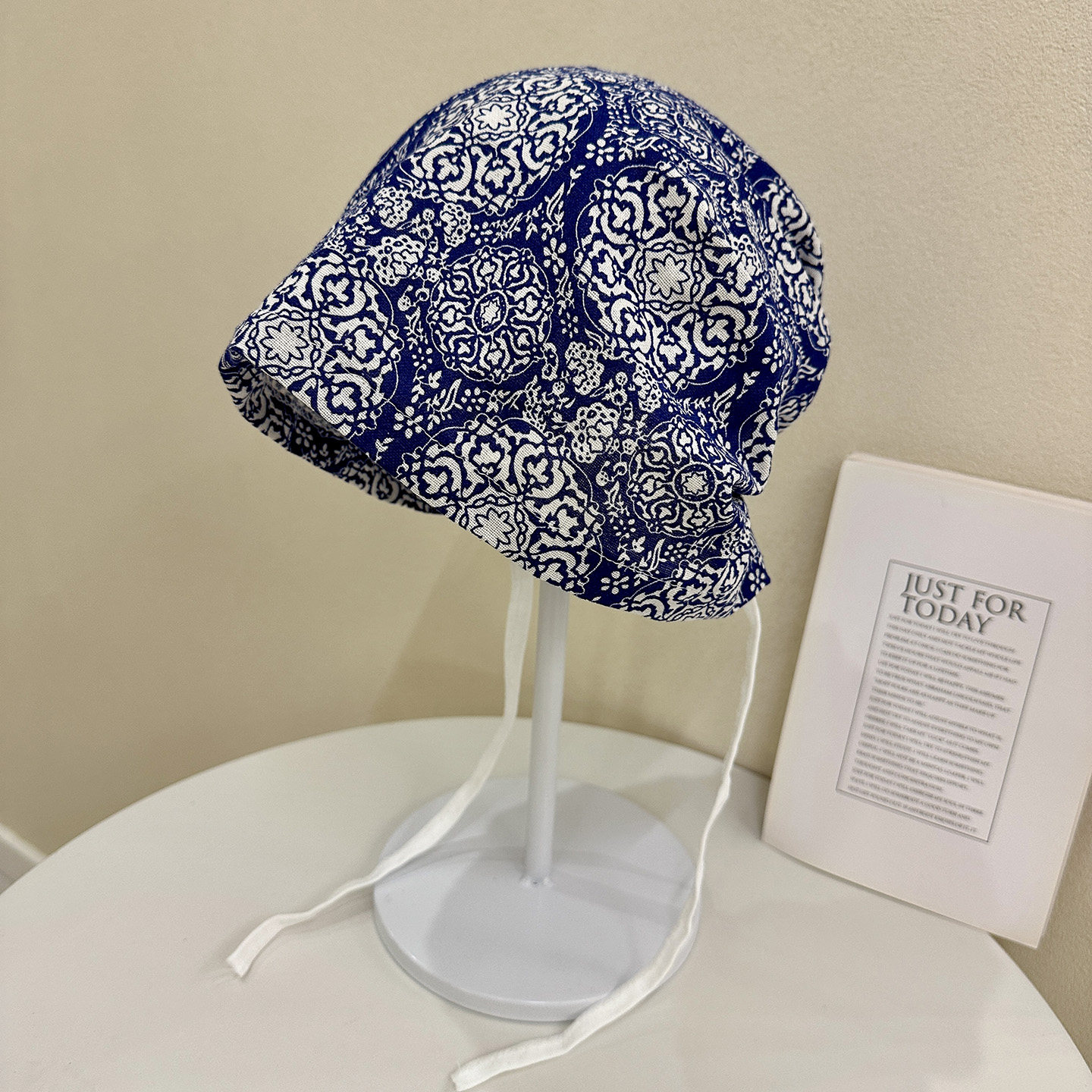 款民族风青花瓷碎花包头帽子女春