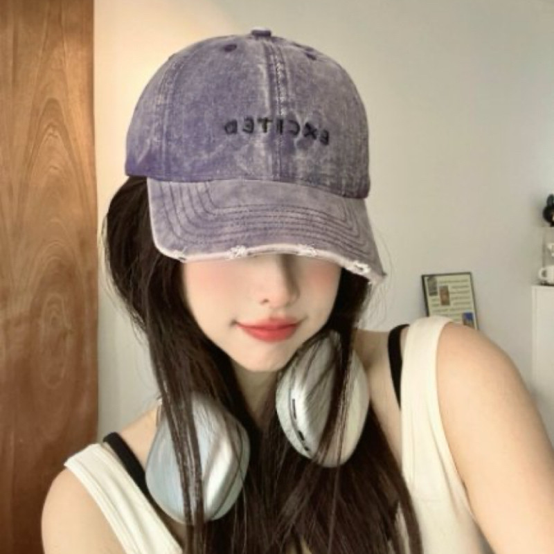 春夏帽子女水洗复古鸭舌帽韩版百搭街头棒球帽显脸小遮阳防晒帽潮