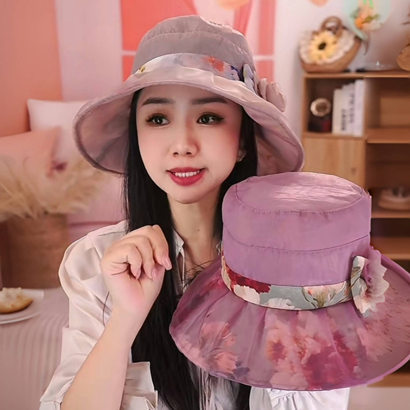 夏季大檐遮阳帽女士妈妈太阳帽春