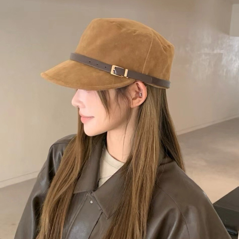 高品质英伦鹿皮绒鸭舌帽日韩潮流
