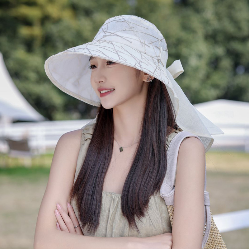 户外防晒帽子夏季防紫外线遮阳帽夏天大沿披肩女士遮脸帽檐太阳帽